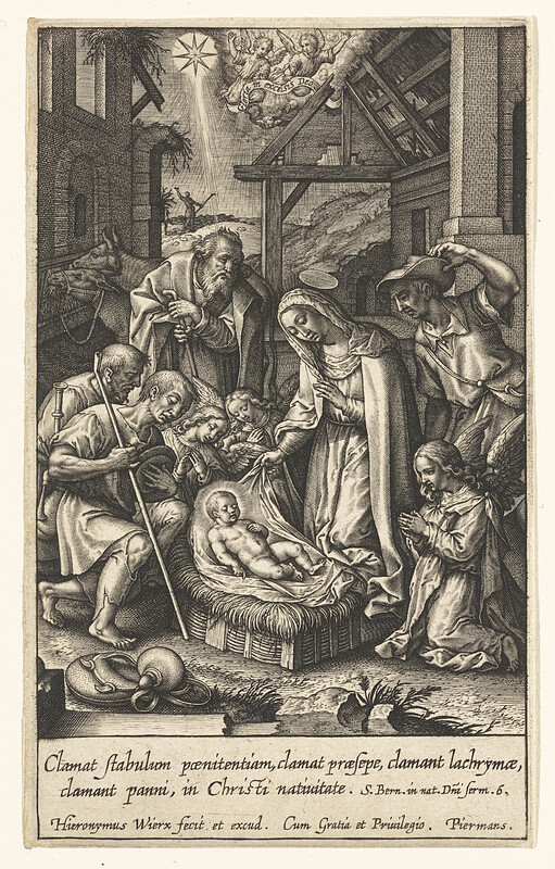 Adoration of the Shepherds, Hieronymous Wierix, 16th century