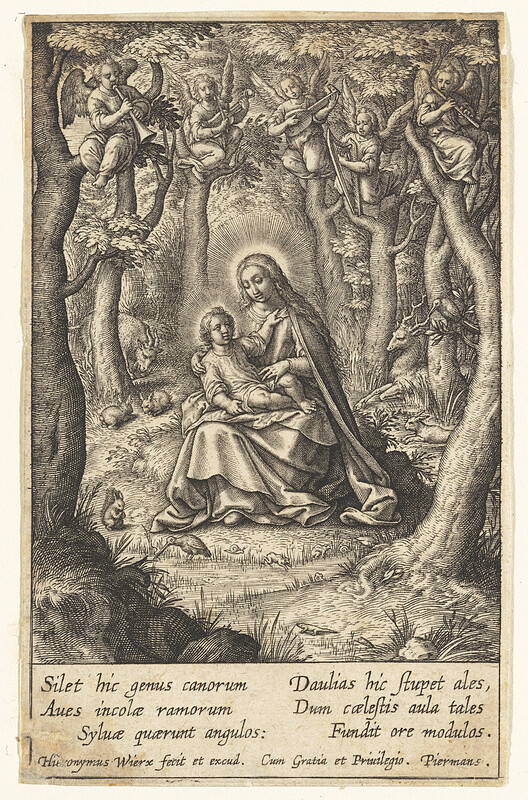 The Rest on the Flight into Egypt, Hieronymous Wierix, 16th century