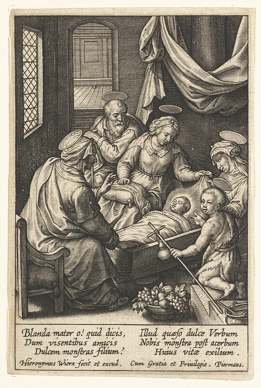 Jesus in His Cradle, Hieronymous Wierix, 1580–1610