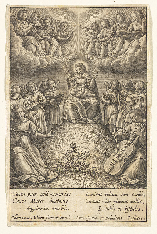 Virgin and Child Surrounded by Saints, Hieronymous Wierix, 16th century