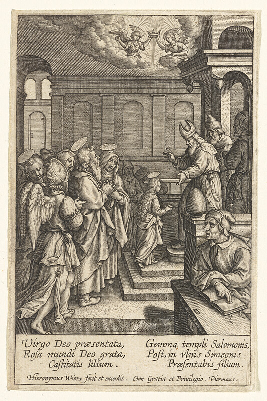 Presentation of the Virgin in the Temple, Hieronymous Wierix, 16th century