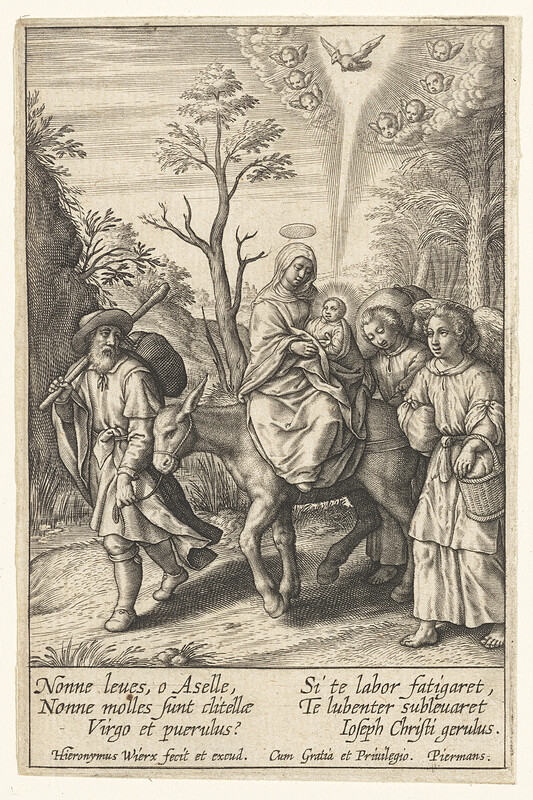 The Flight into Egypt, Hieronymous Wierix, 16th century