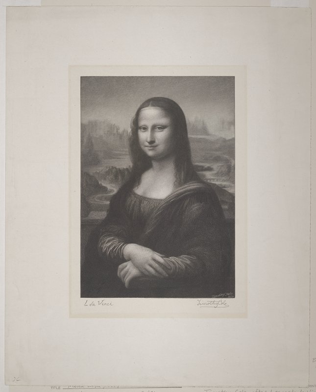 Mona Lisa, Timothy Cole, 19th century