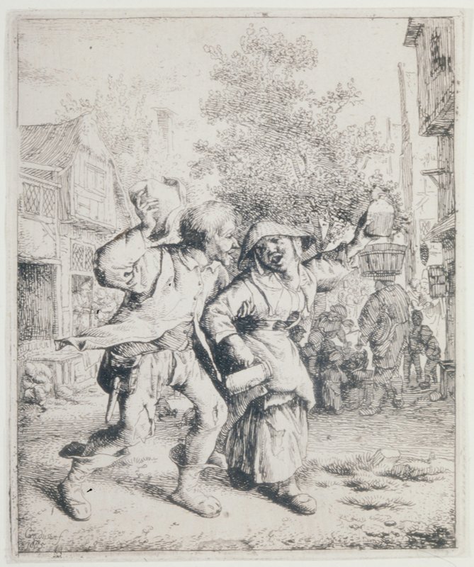 The Drunken Couple, Cornelis Dusart, 1685