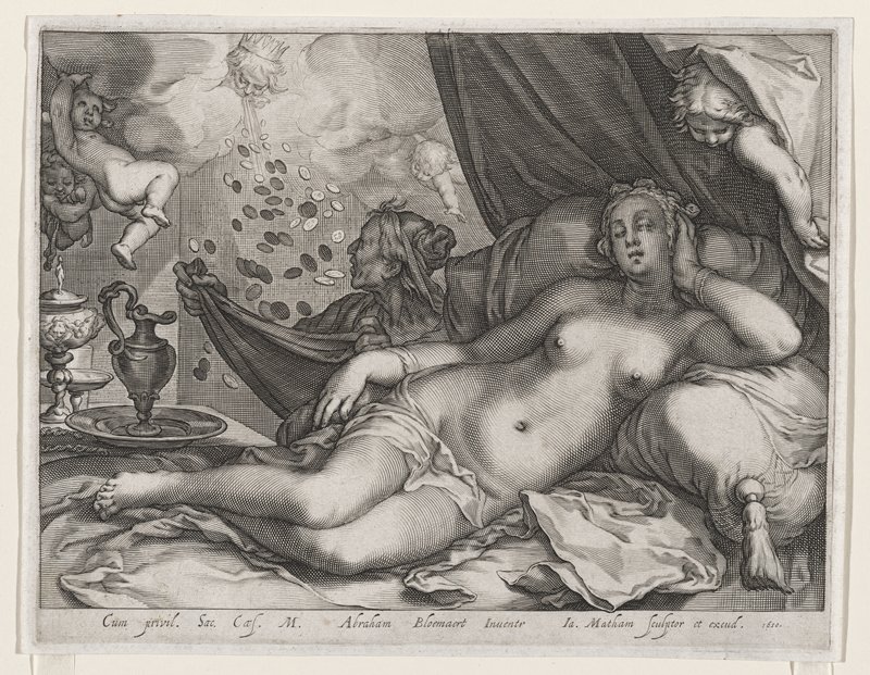 Danaë Receiving the Golden Rain, Jacob Matham, 1610