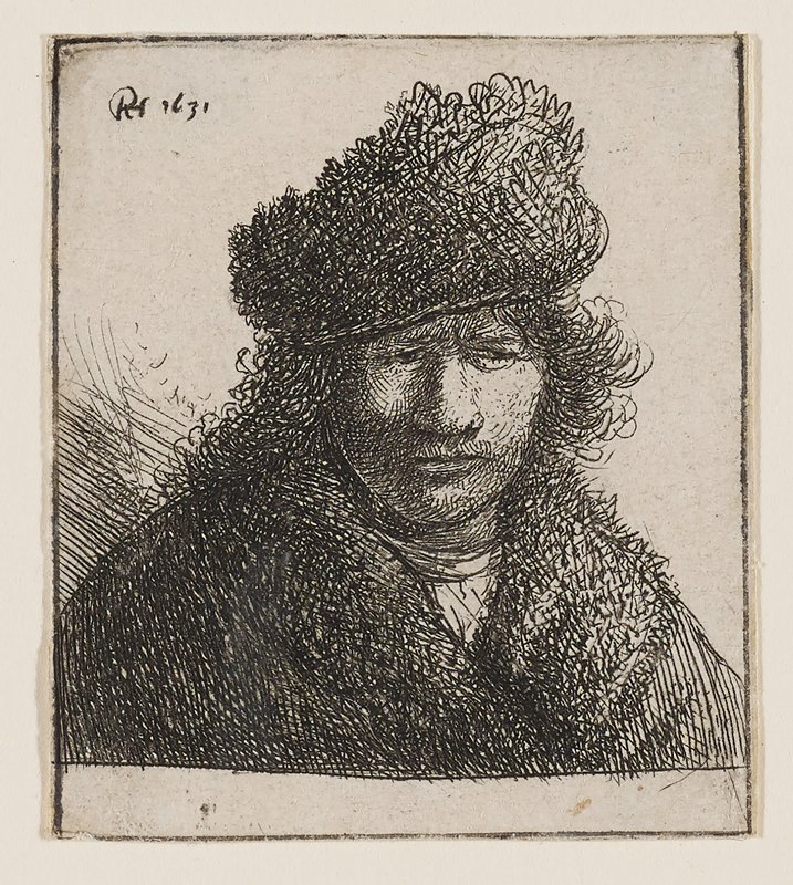 Rembrandt in a Slant Fur Cap by Rembrandt van Rijn