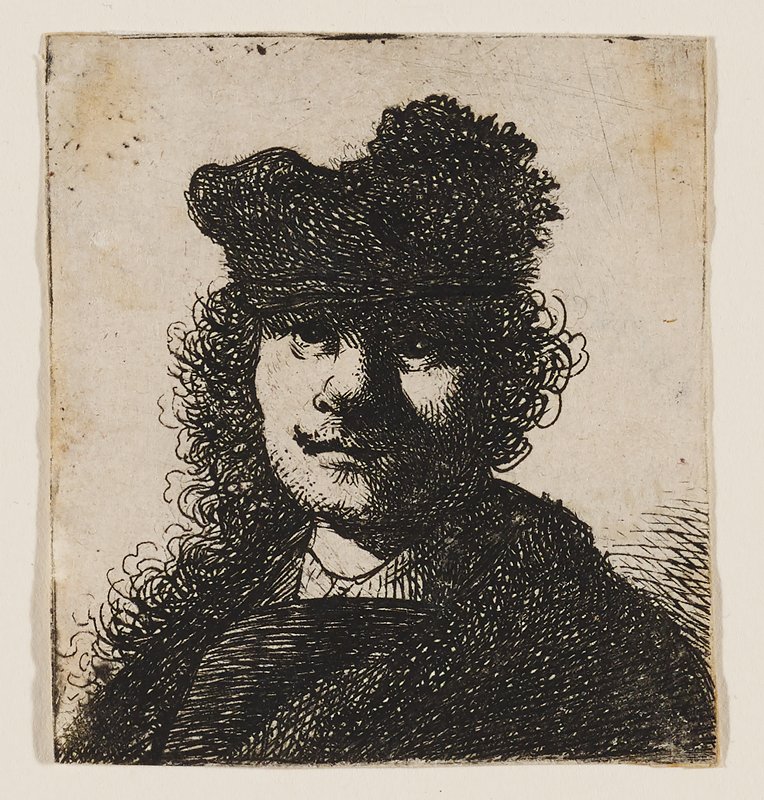 Rembrandt in a Dark Cloak and Cap by Rembrandt van Rijn