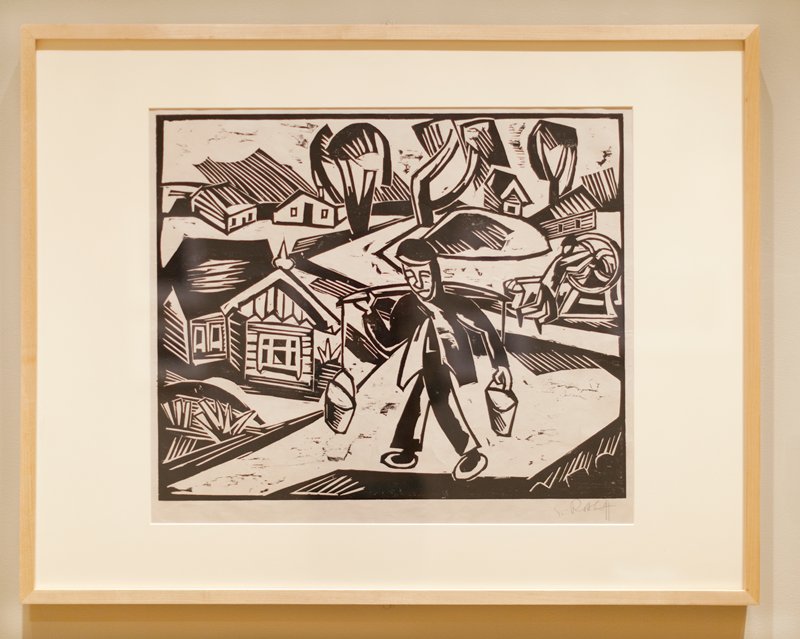 Russian Landscape with Water Carrier, Karl Schmidt-Rottluff, 1919