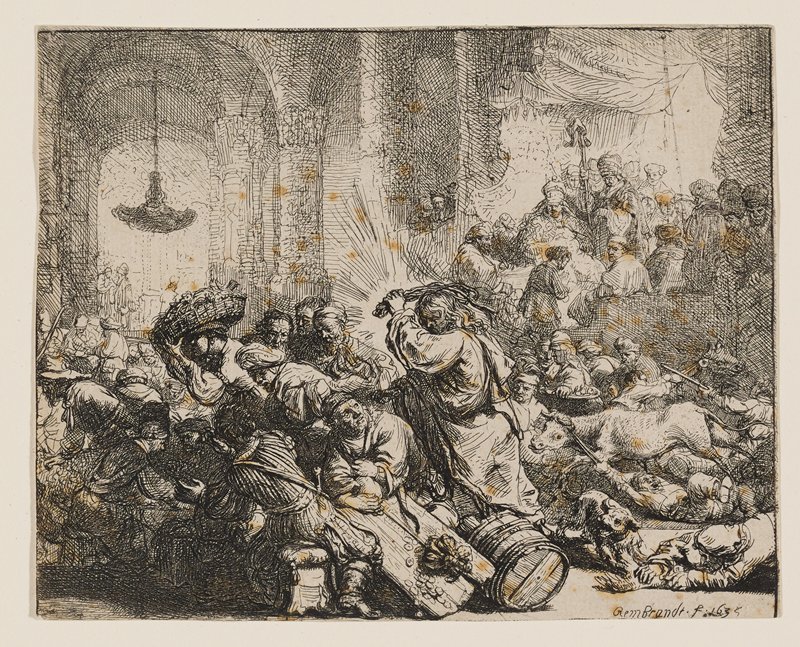 Christ Driving the Money-Changers from the Temple by Rembrandt van Rijn