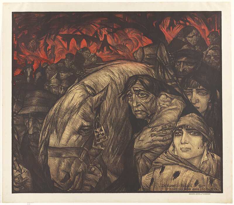 The Flight from Belgium, Leo Gestel, 1914