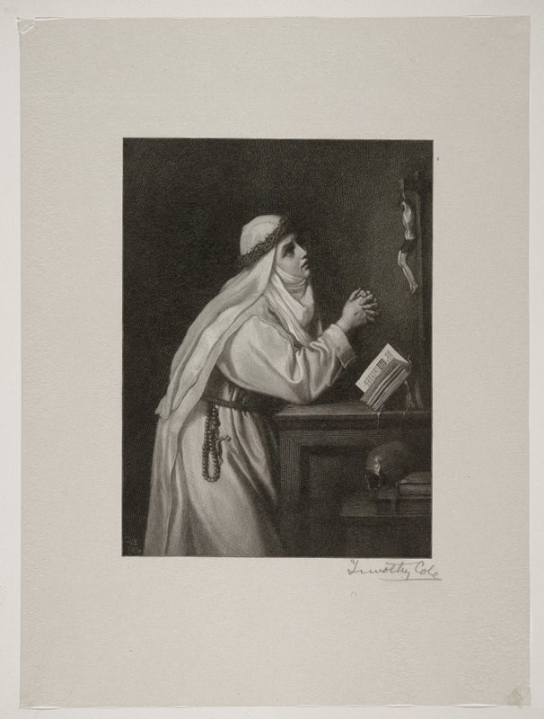 Saint Catherine in Prayer, Timothy Cole, 1905