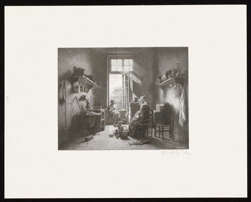 Interior of a Kitchen, Timothy Cole, 1911