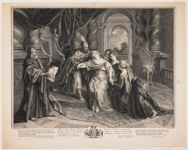 Esther before Ahasuerus, Gérard Audran, c. 1705