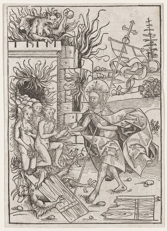 Leaf from the Schatzbehalter with The Descent into Limbo, Michael Wolgemut, 1491