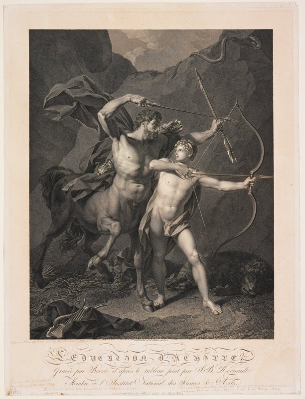 The Education of Achilles by the Centaur Chiron, Charles-Clément Bervic, 18th century