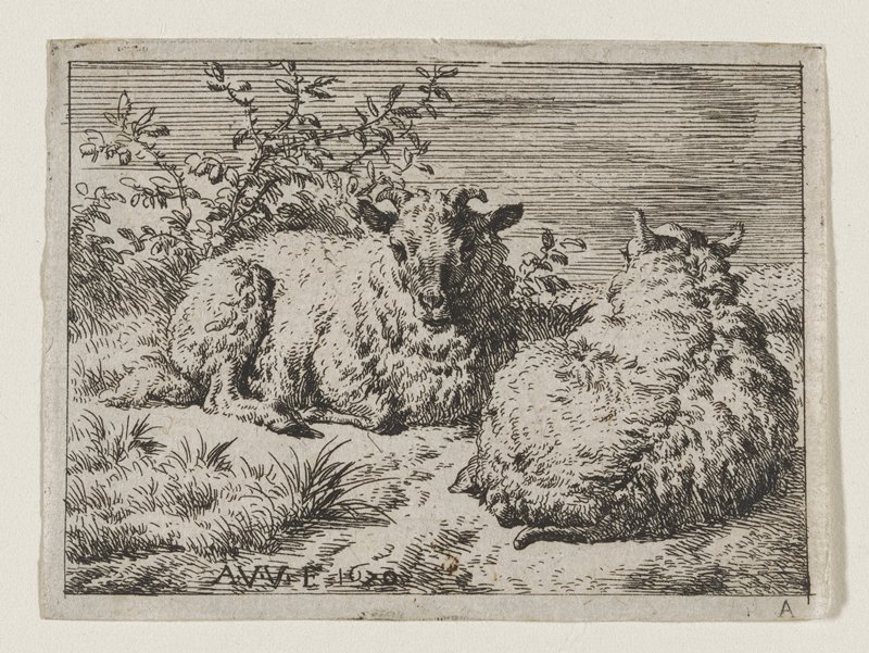 Two Sheep, Adriaen van de Velde, 17th century