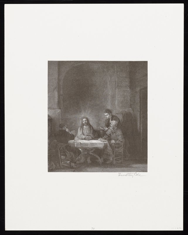 The Supper at Emmaus, Timothy Cole, 1893