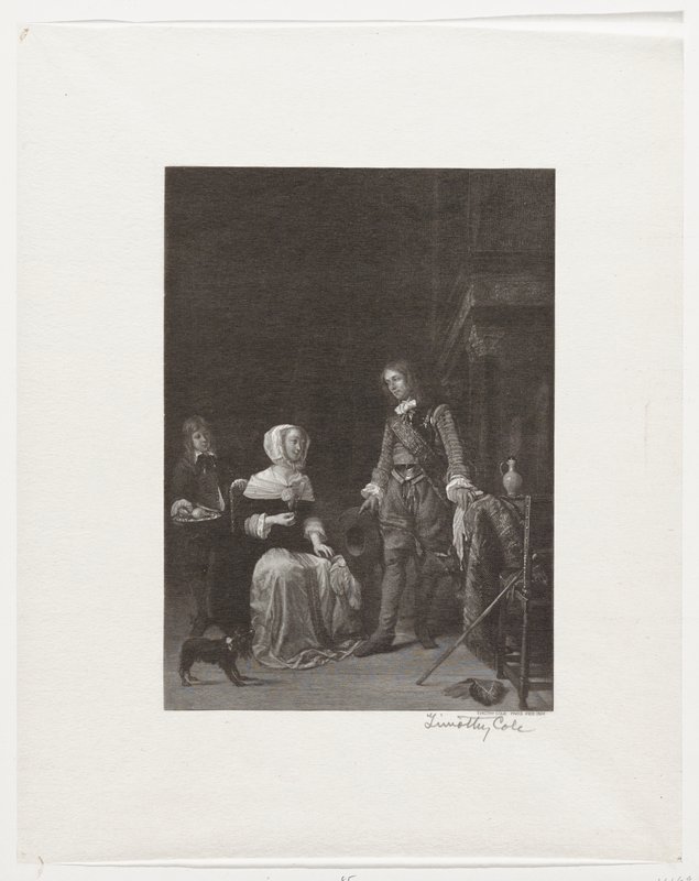 A Soldier Receiving a Young Lady, Timothy Cole, 1894