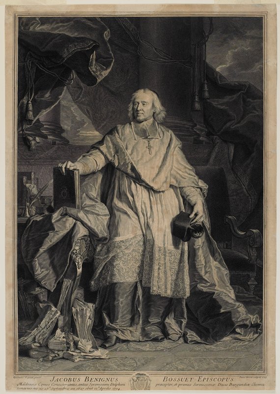 Portrait of Jacques Bénigne Bossuet, Bishop of Meaux, Pierre Imbert Drevet, 1723