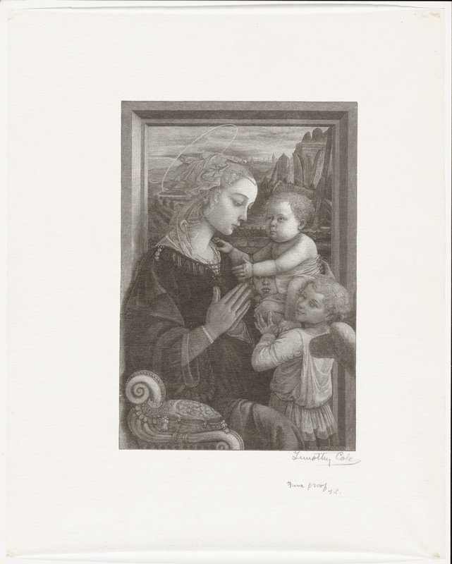 The Virgin Adoring Infant, Timothy Cole, 1889