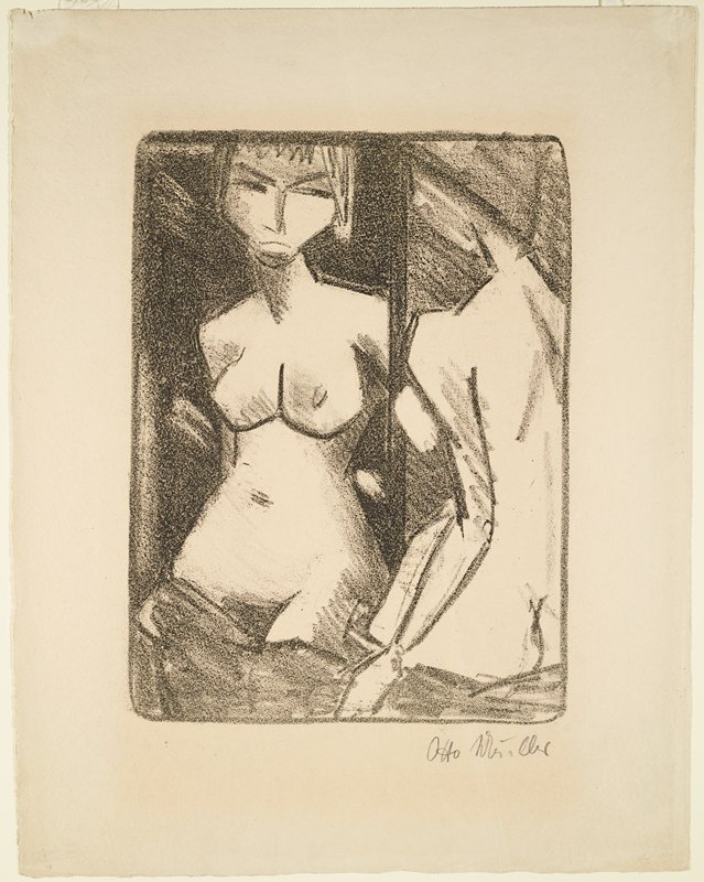Woman Standing Before a Mirror, Otto Mueller, 1924