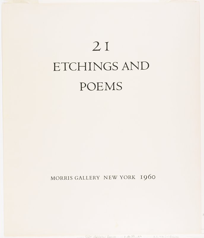 21 Etchings and Poems, Various artists, 1960