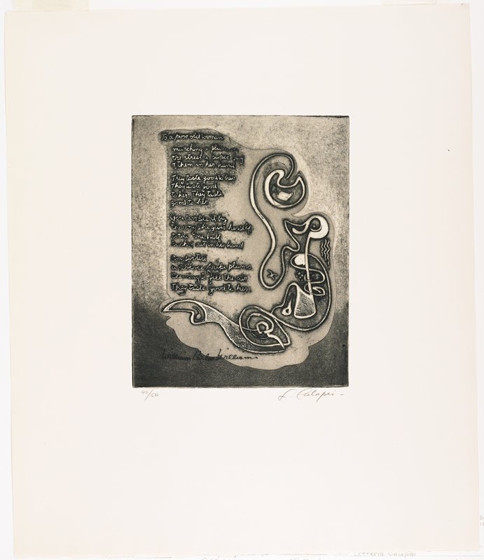 To a Poor Old Woman, c. 1957, from 21 Etchings and Poems, Letterio Calapai, 1960