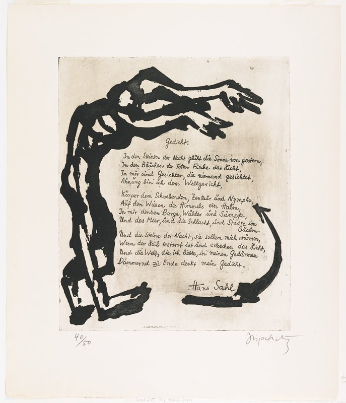 Gedicht (Poem), c. 1951-58, from 21 Etchings and Poems, Jacques Lipchitz, 1960