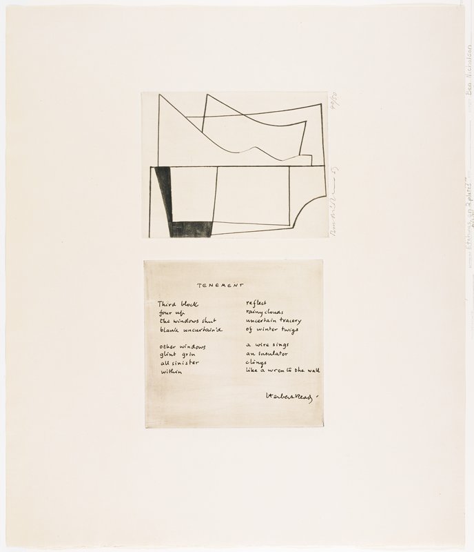 Tenement, 1957, from 21 Etchings and Poems, Ben Nicholson, 1957 (published 1960)