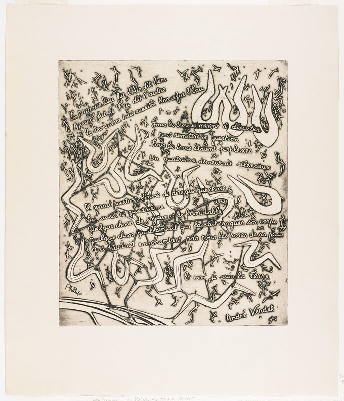 Poem, c. 1951-58, from 21 Etchings and Poems, Helen Phillips, 1960