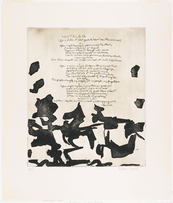 Nostalgia, from 21 Etchings and Poems, Esteban Vicente, c. 1951–58 (published 1960)
