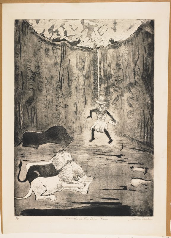 Daniel in the Lions' Den, Clara Gardner Mairs, 20th century