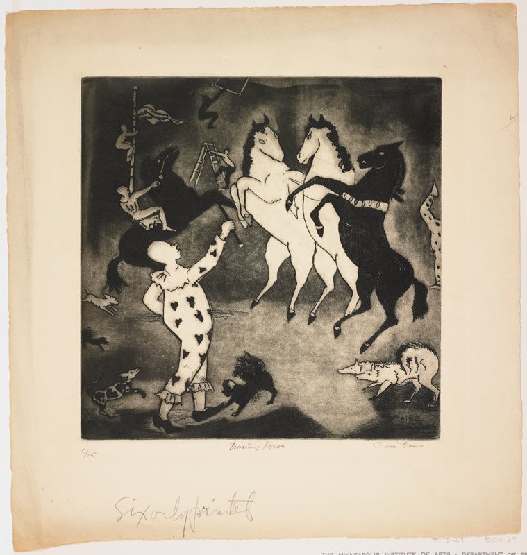 Prancing Horses, Clara Gardner Mairs, c. 1930