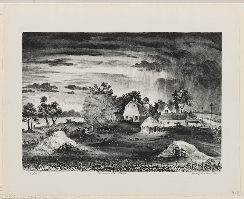 Minnesota Farm, Adolf Dehn, 1946