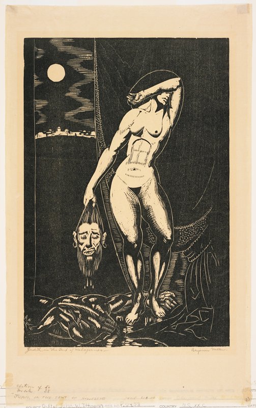 Judith in the Tent of Holofernes, Benjamin Miller, 1928