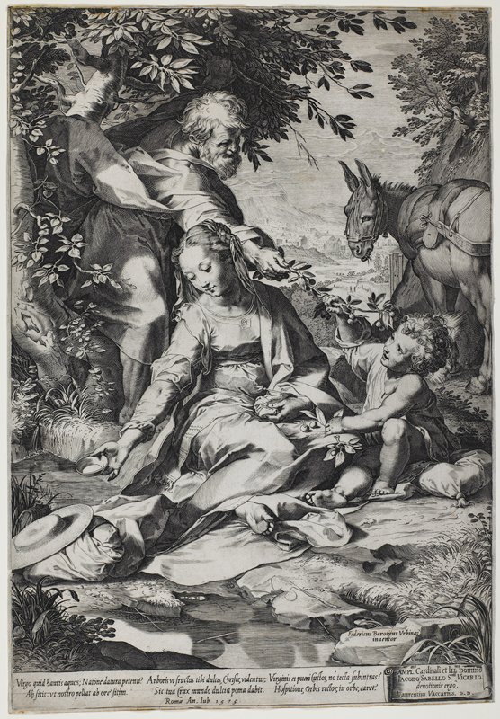 The Rest on the Return from Egypt, Cornelis Cort, 1575