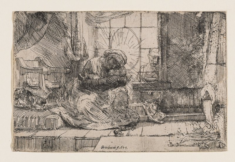 The Virgin and Child with Cat and Snake, Rembrandt van Rijn, 1654