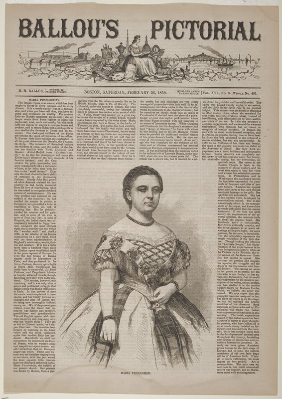 Maria Piccolomini, Winslow Homer, 1859