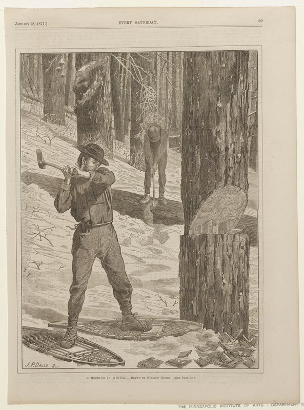 Lumbering in Winter, Winslow Homer, 1871