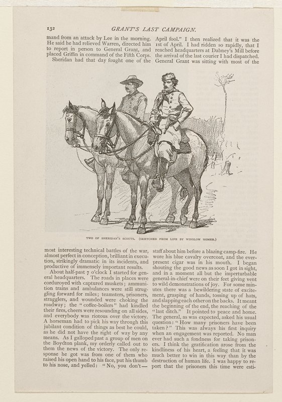 Two of Sheridan's Scouts (Sketched from life by Winslow Homer) by Winslow Homer