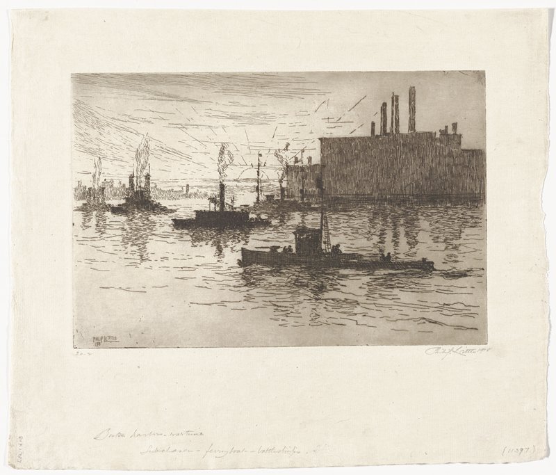 Boston Harbor, Wartime, Philip Little, 1918