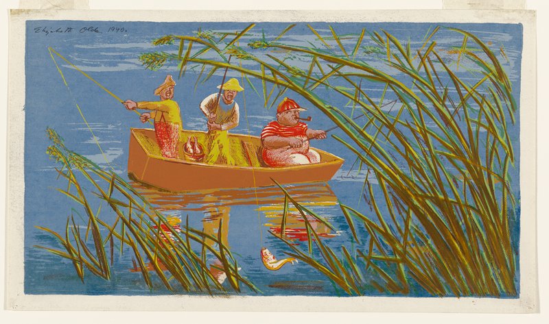 Three Men and a Fish, Elizabeth Olds, 1940