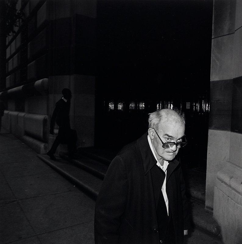 Man Outside Federal Reserve Bank, New York City, Toby Old, 1985