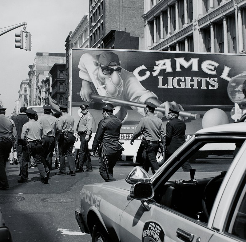 Demonstration on Lower Broadway, New York City, Toby Old, 1989