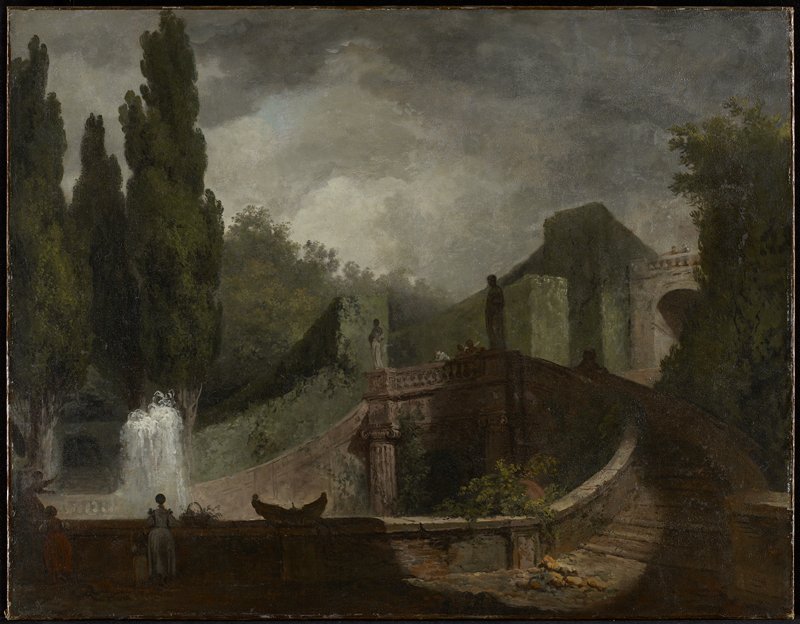 The Grand Staircase of the Villa d'Este at Tivoli, Jean-Honoré Fragonard, 1760