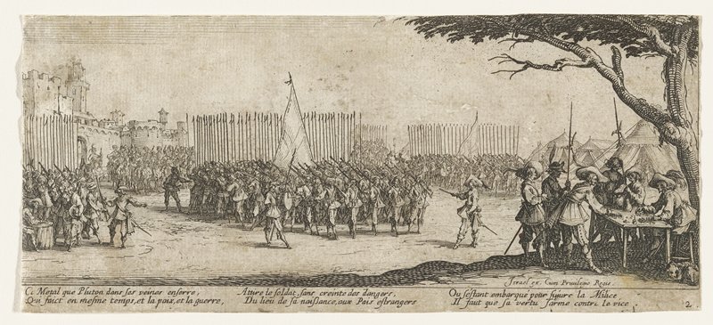 L'enrôlement des troupes, Jacques Callot, 1633