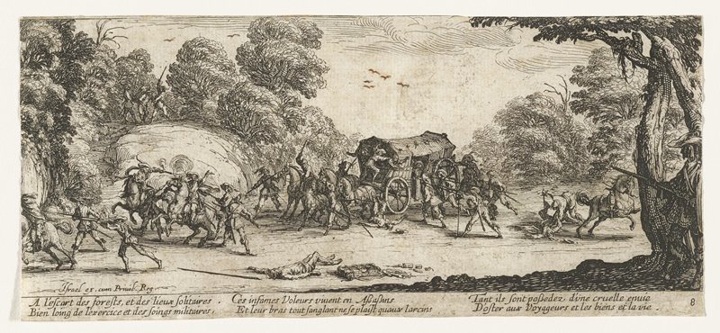 L'attaque de la diligence, Jacques Callot, 1633