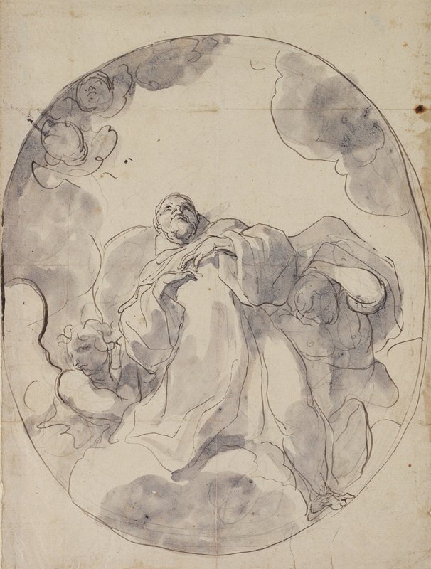 Apotheosis of a Male Cleric Saint, Paolo Pagani, 17th century
