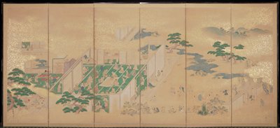 Scenes of Tea Cultivation [left of a pair], Kano Tsunenobu, 17th century
