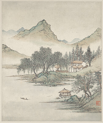 Leaf from Landscape Album, Cai Jia, 1735